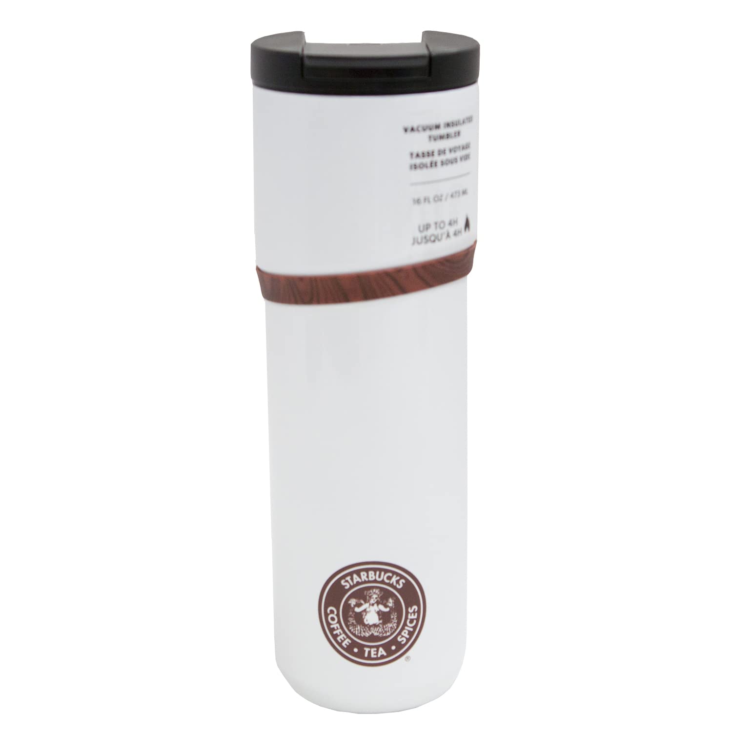 Starbucks The First Store Pike Place Stainless-Steel Tumbler (16 Oz, White)