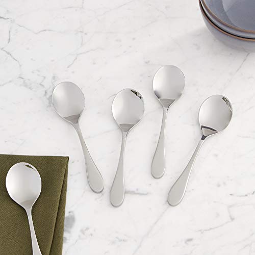 Knork Original Bouillon Stainless Steel Soup, Specialty Spoons, 6 Piece Set, Gloss