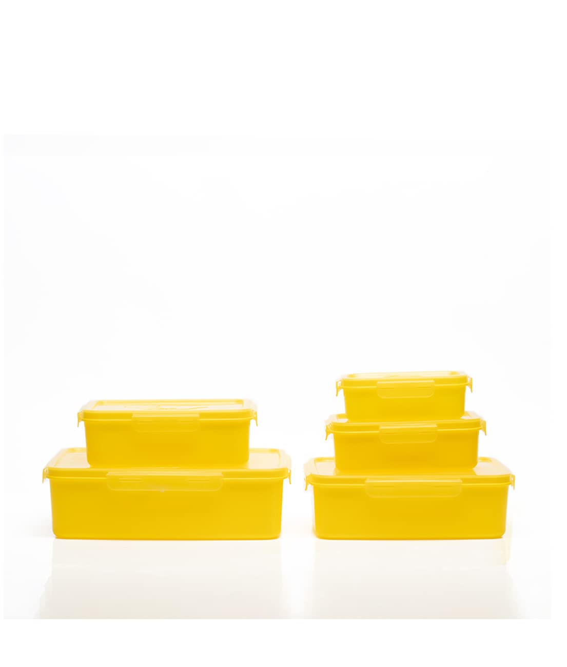 Hometales MultiPurpose Container 3000Ml, 2000Ml, 1000Ml, 650Ml, 330Ml,Yellow (5U)