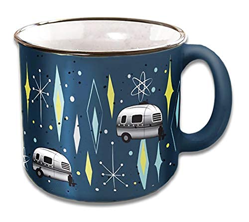 Ceramic Coffee Mug - 15 oz Retro Inspired Camping Mug - for Hot & Cold Drinks - Works as a Tea, Soup, & Coffee Mug - Stylish, Ve