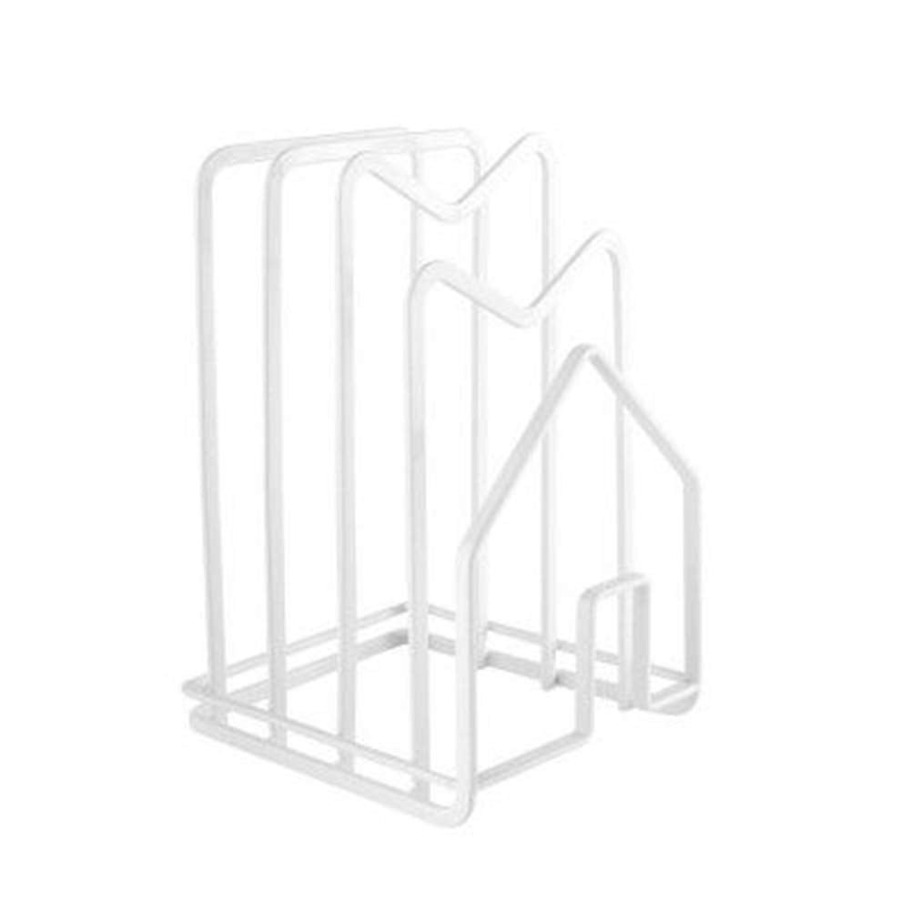 Indian Decor. 28629 White Pot Lid Rack Holder Organizer Kitchen Cabinet Rack Storage, For Pot Lid, Chopping Board, Pan, Etc.