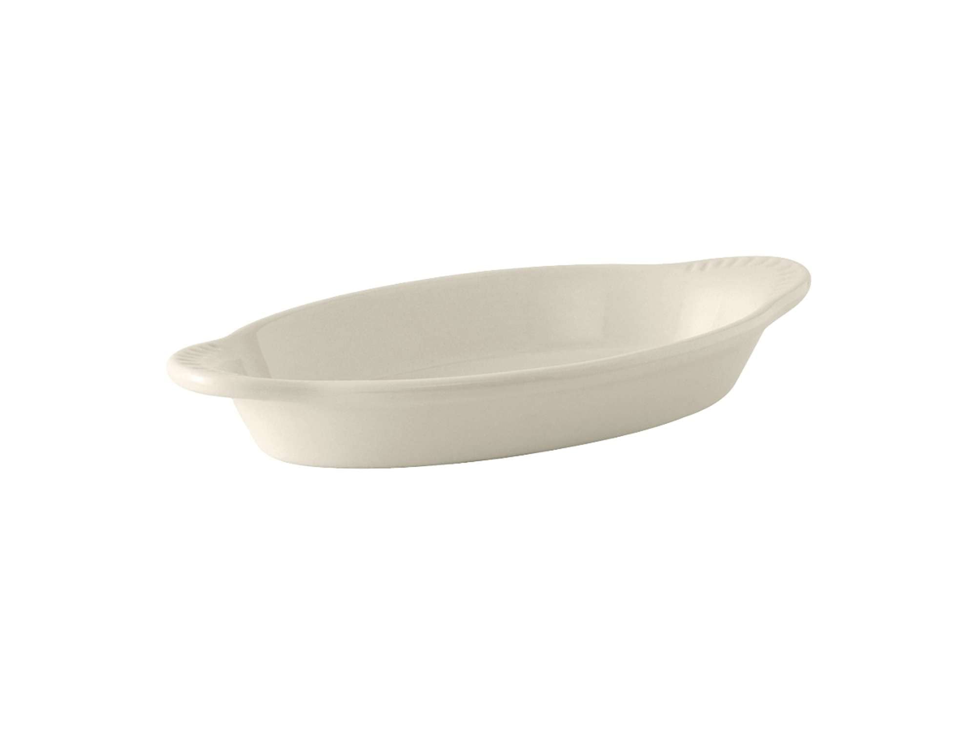 Tuxton China BEN-120 Welsh Rarebit, 12 oz., 9-7/8 x 4-7/8 x 1-3/8H, Oval, Microwave and Dishwasher Safe, Oven Proof, Fully Vitri