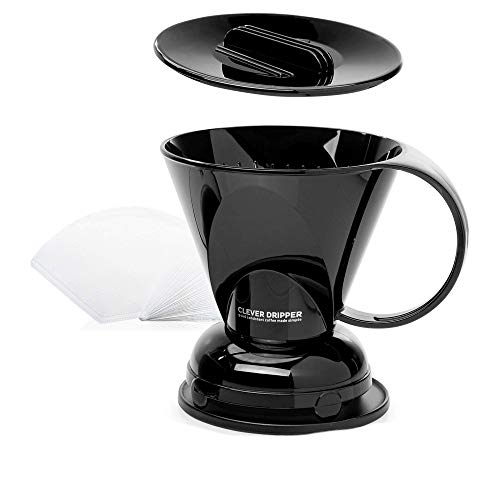 Clever Coffee Dripper and Filters, Large 18 oz| Baristas Choice| Safe BPA Free Plastic|Includes 100 Filters (Dark Green)