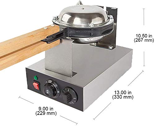 Gorillarock Bubble Waffle Maker Bubble Waffle Maker Electric Non Stick Egg Waffle Machine 360 Rotated Stainless Steel (110V)