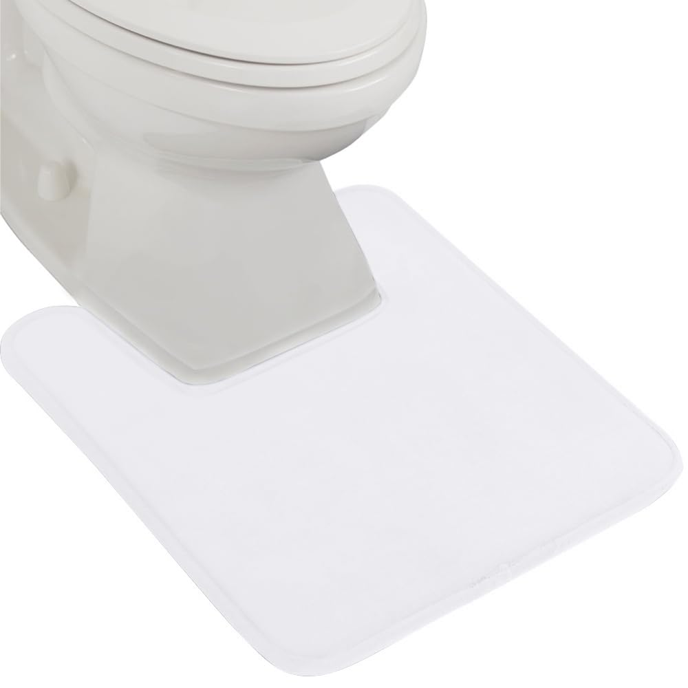 Gorilla Grip Thick Memory Foam Bathroom Rug For Toilet Base, Soft Absorbent Velvet Topside Floor Mats, Square Shape Contour Mat,