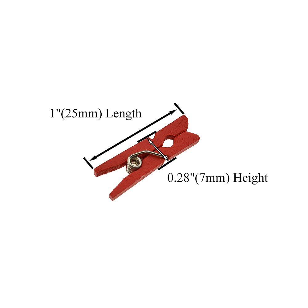 Hahiyo Colorful Wooden Clothes Pins Clothespins Mini Do Not Fall Apart 1 Inches Length 80 Pack Sturdy Strong Springs No Rust No