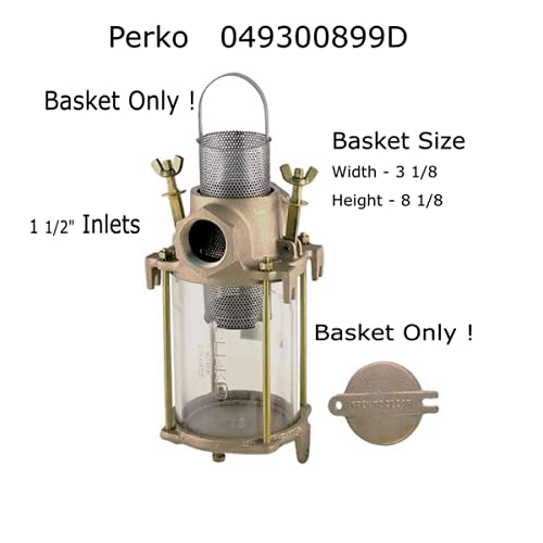Perko 304 Stainless Steel Strainer Basket Only Size 8 F/1-1/2 Strainer