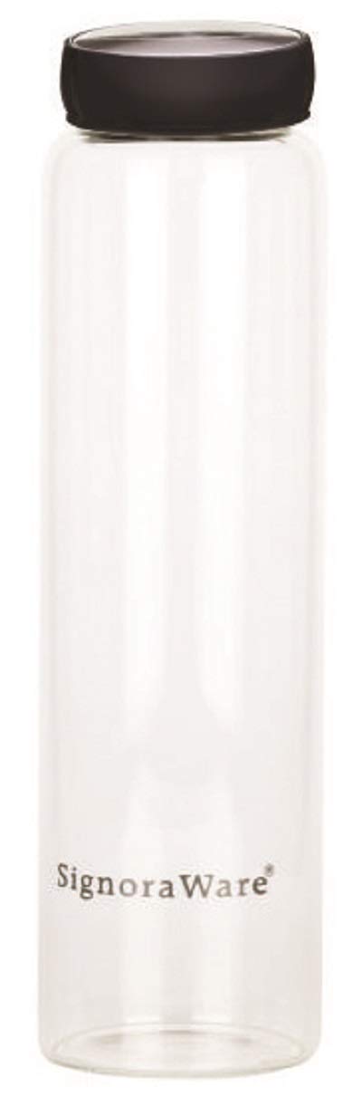 Signoraware Claro Cool Borosilicate Glass Water Bottle | Airtight & Leakproof | Comfortable And Ergonomic Rim |Best For Smoothie