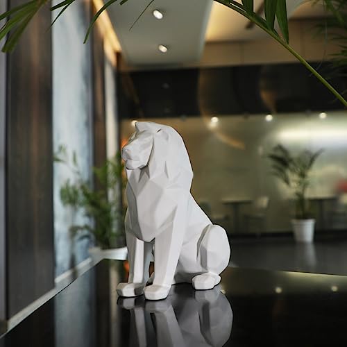 Artarium Geometric Sitting Lion Decorative Showpiece For Home Decor Office Decor Animal Figurines Gifts Antique Design (Sitting