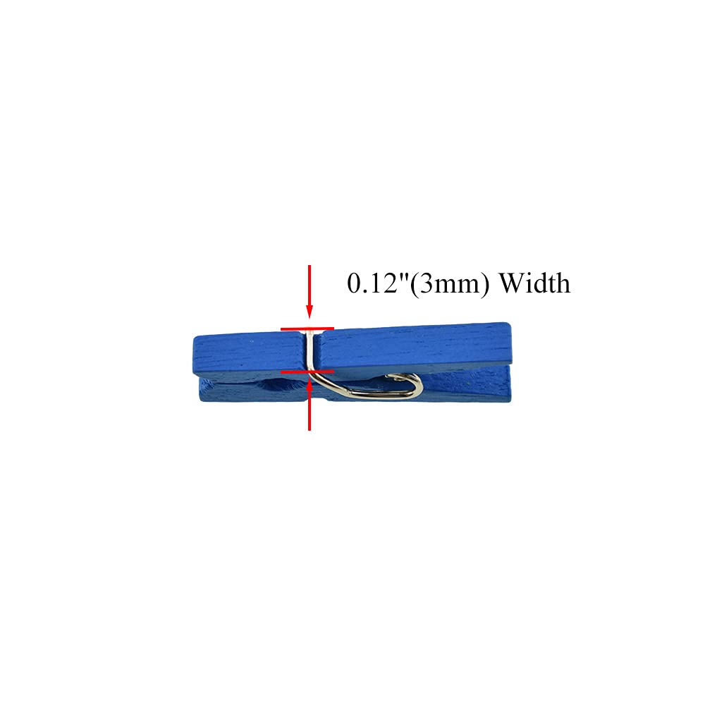 Hahiyo Colorful Wooden Clothes Pins Clothespins Mini Do Not Fall Apart 1 Inches Length 80 Pack Sturdy Strong Springs No Rust No