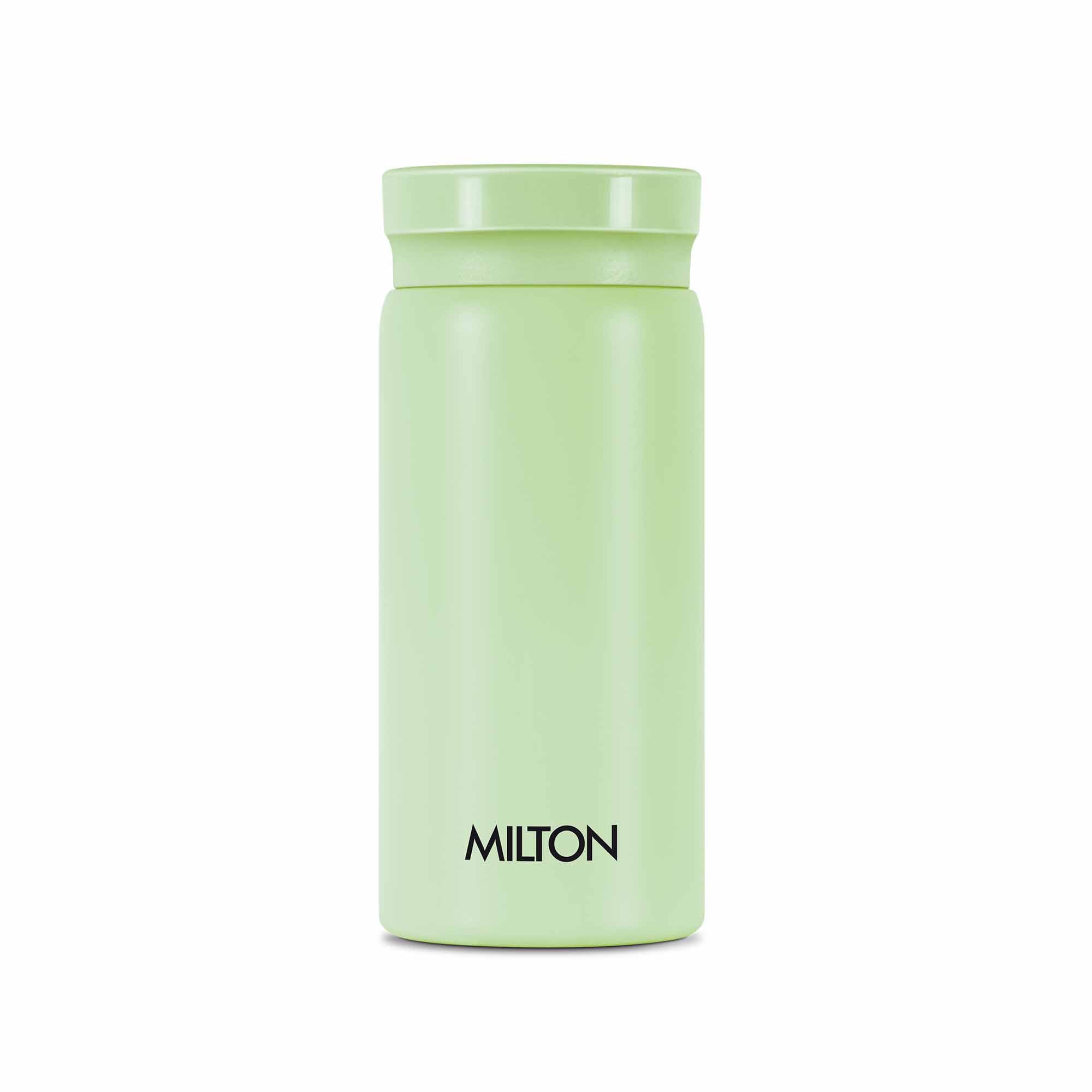 Milton Minimate 200 Thermosteel Insulated Water Bottle, 190 ml, Light Green | Hot and Cold | Leak Proof | Office Bottle | Sports