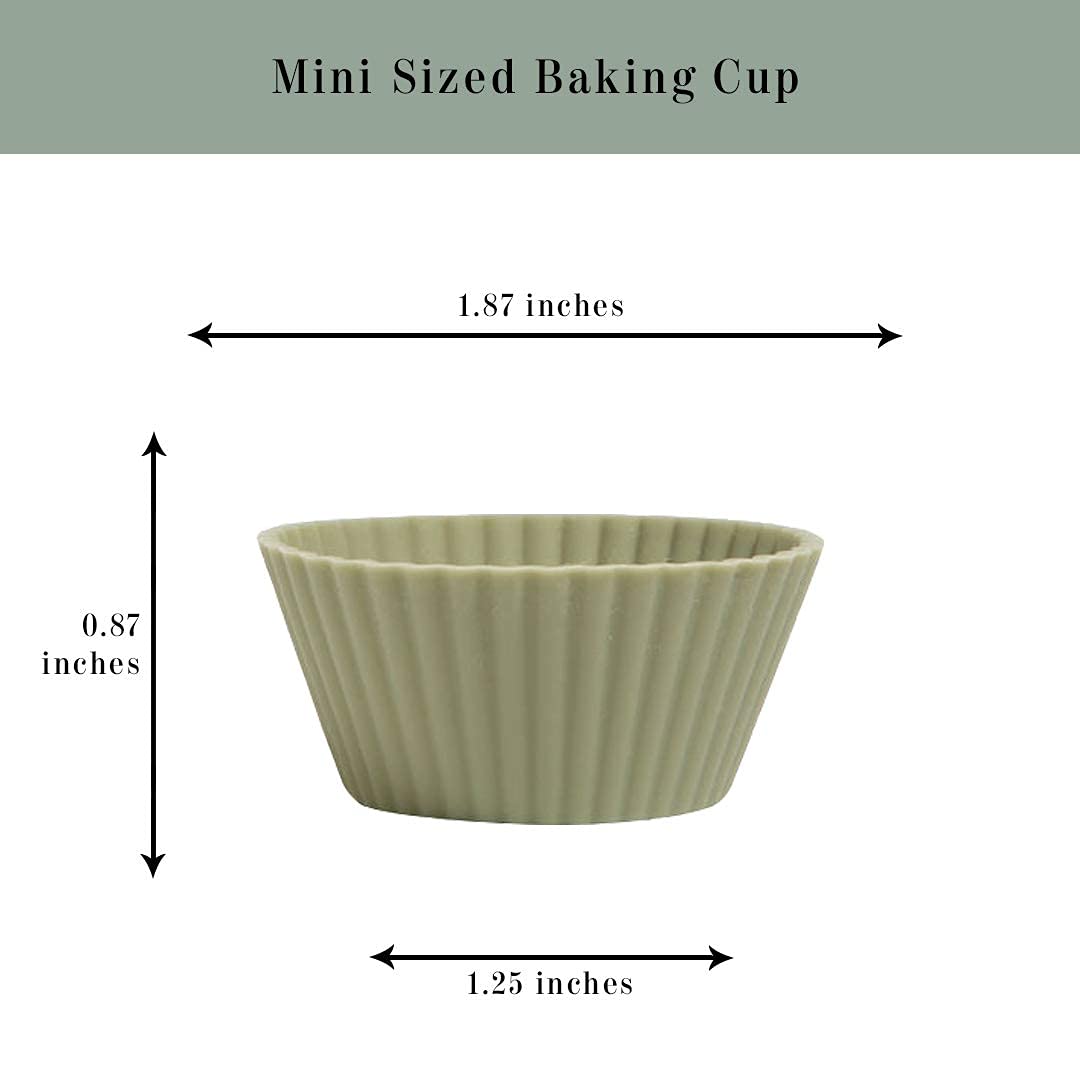 The Silicone Kitchen Reusable Mini Silicone Baking Cup, Non-Toxic, Bpa Free, Dishwasher Safe, Mini, 24 Pack, White Blue Green