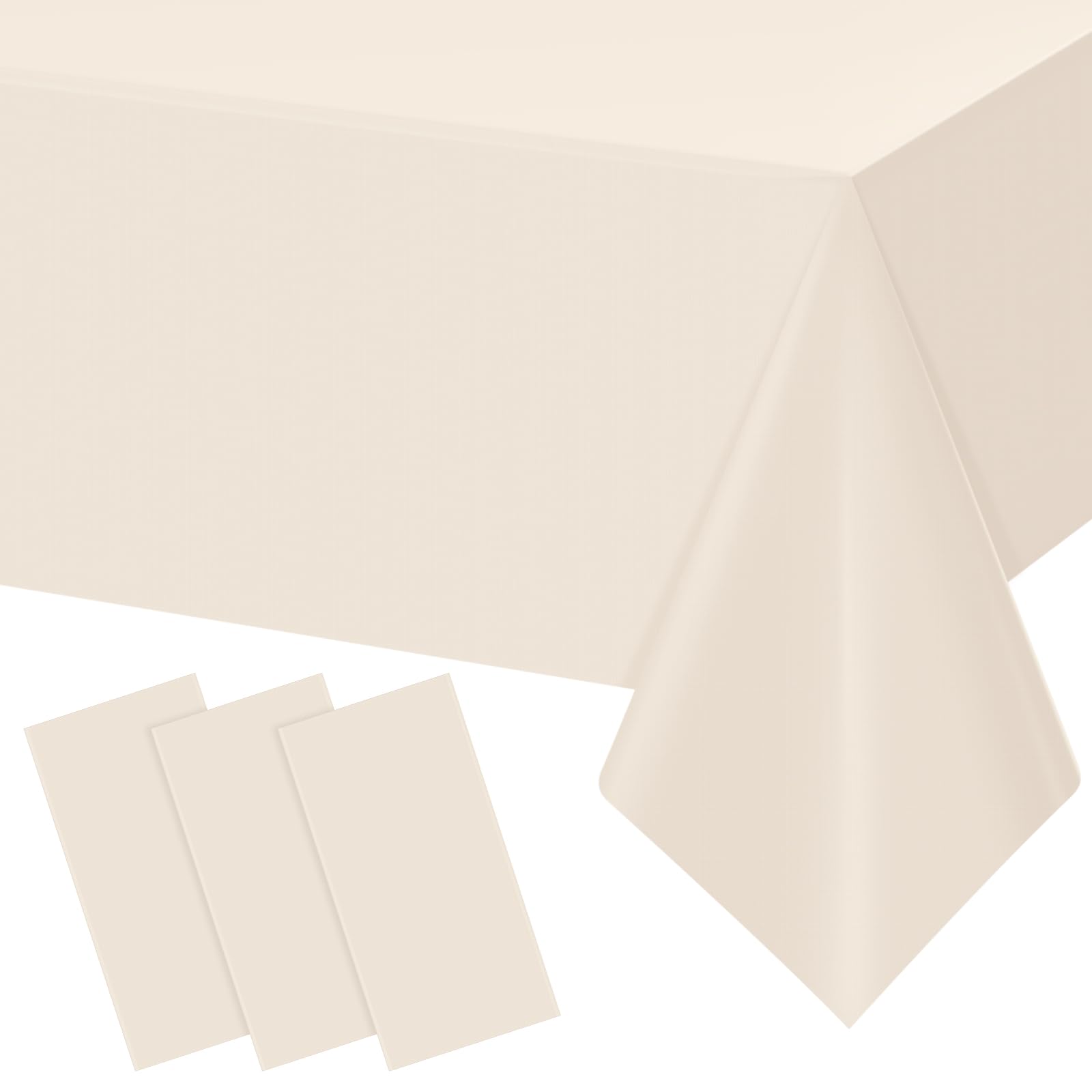 YIDAKO 6Pcs Brown Plastic Tablecloths for Rectangle Tables,Disposable Chocolate Table Cloth,Waterproof Tan Table Cover for Fall 