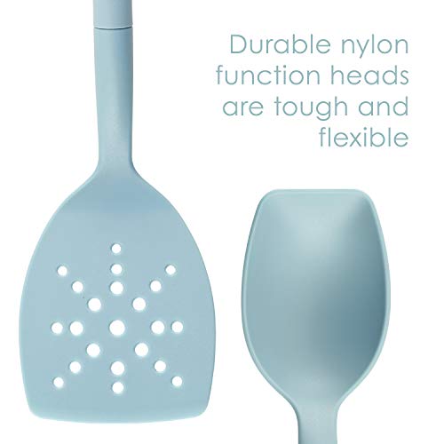 Rachael Ray Tools And Gadgets Lazy Chop And Stir, Flexi Turner, And Scraping Spoon Set, 3 Piece, Sky Blue