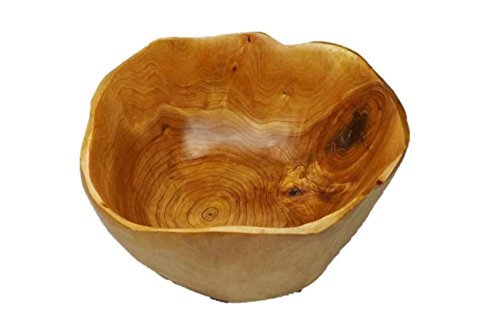 Thy Collectibles Wooden Deep Bowl Handmade Storage Natural Root Wood Crafts Bowl Fruit Salad Serving Bowls (Medium 9''-11'')
