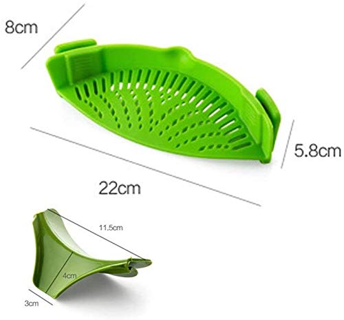 2 Packs Strain Pan Strainer, Clip-On Silicone Strainer With Slip-On Bowl Pour Spout Free For Draining Food While Cooking Or Pour