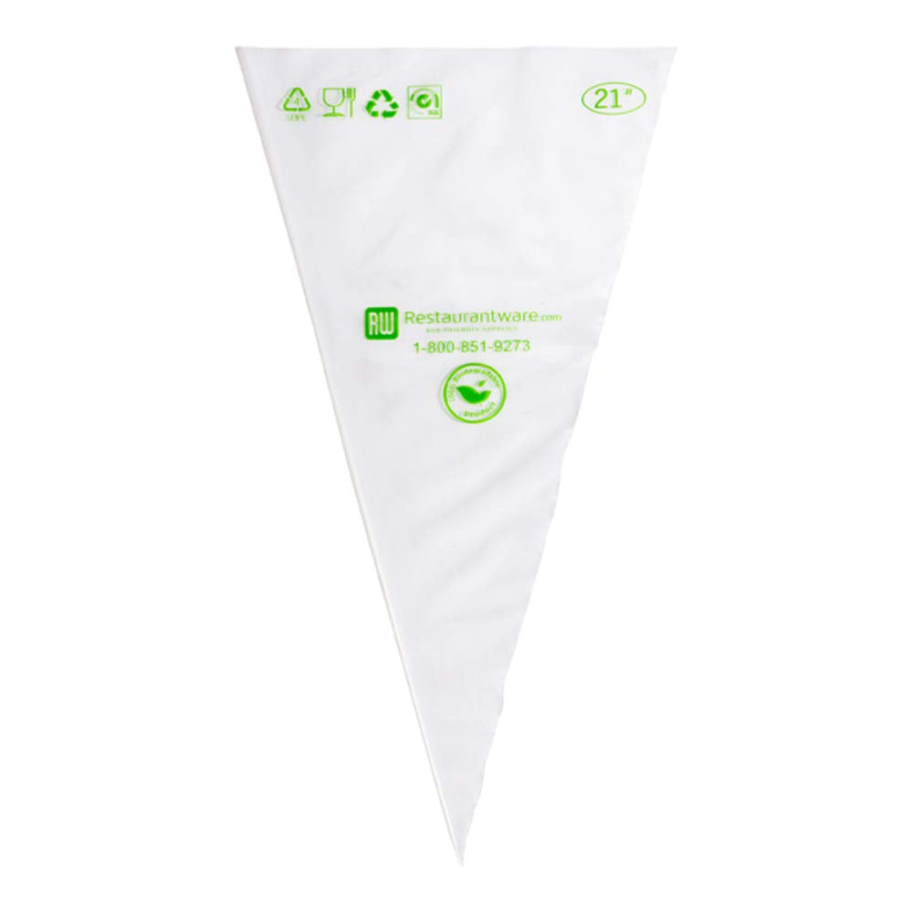Restaurantware Pastry Tek 21 X 10.2 Inch Piping Bags 100 Disposable Pastry Bags - Sturdy No Slip Clear Plastic Baking Bags To De