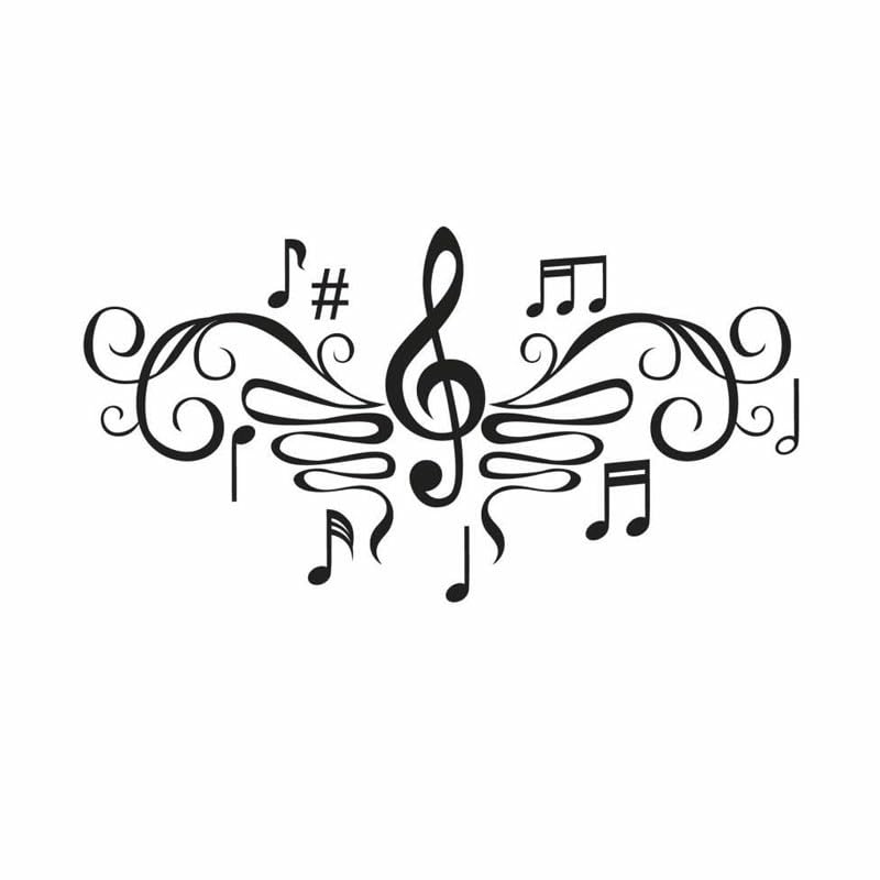 GADGETS WRAP Wall Decal Vinyl Sticker Musical Notes Pattern for Office Home Wall Decoration