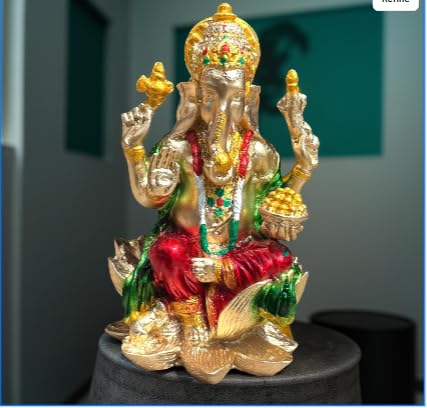A&S Ventures Idol Laxmi Ganesh Ji Statue Polyresin Laxmi Ganesha Ji For Home Decor Temple Mandir Pooja Room Office Table Decorat
