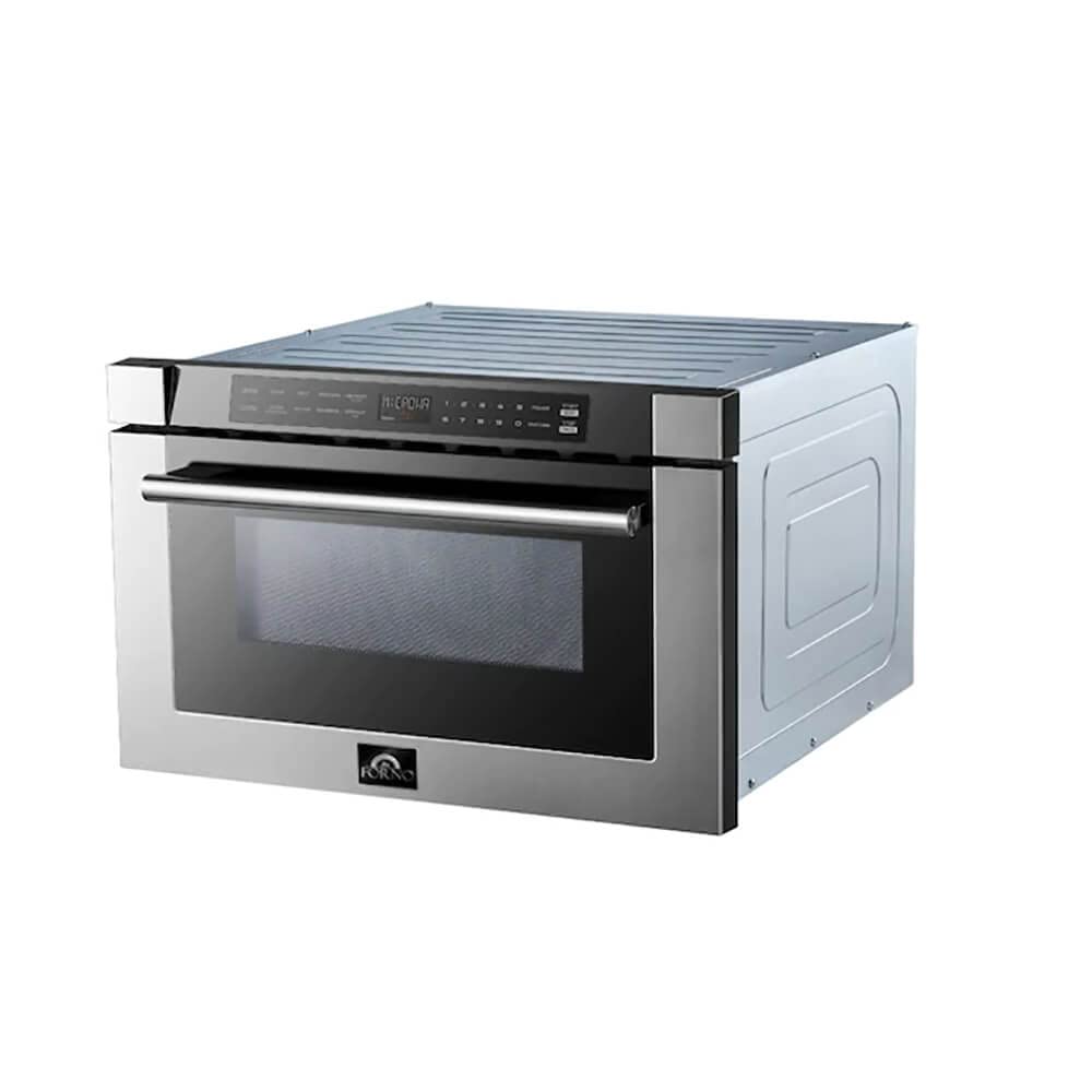 Forno 24'' Inch. Microwave Drawer Oven With Touch Open Door - 1.2 Cubic Feet Electric Oven Capacity - Stainless Steel Child Safe