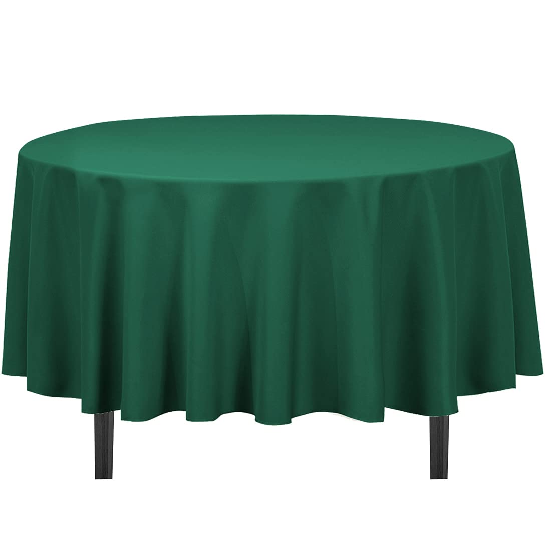 Linentablecloth 90-Inch Round Polyester Tablecloth Hunter Green