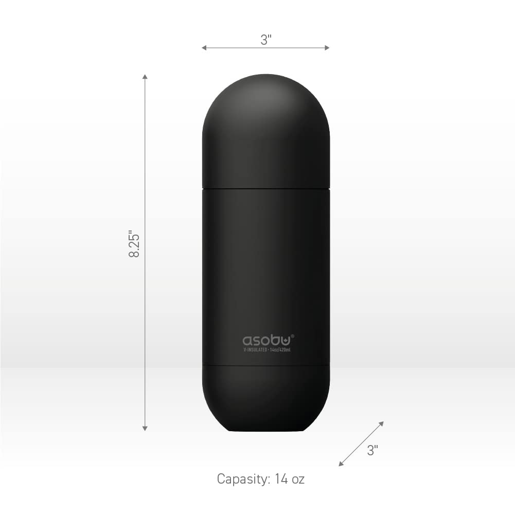 asobu Orb Stainless Steel Insulated Travel Water Bottle 14oz - Pastel Blue, Model SBV30