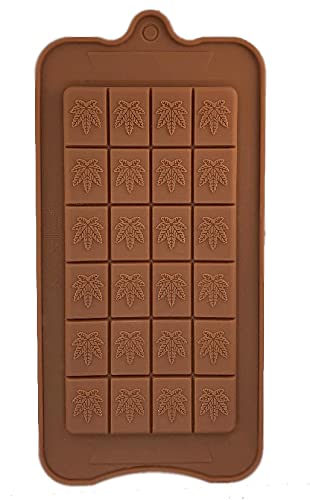 Topolmold Breakable Leaf Chocolate Bar Baking To Freezer Silicone Mold Pan Tray, For Homemade Gummy, Cookie Chocolate Chip Fonda