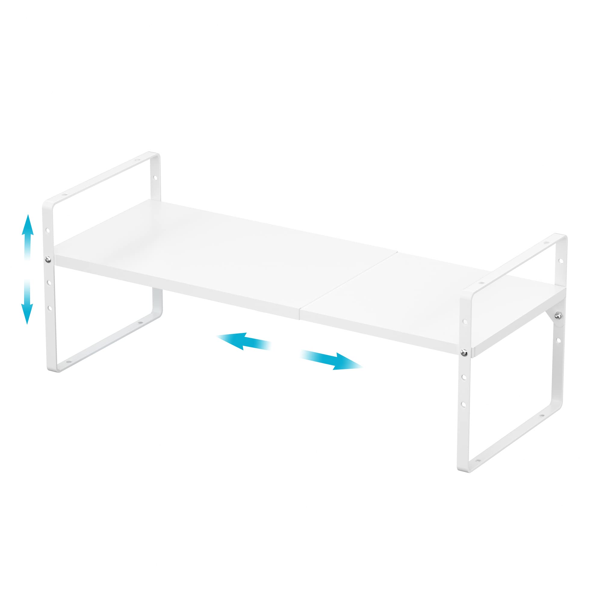 Ipegtop Expandable Cabinet Storage Shelf Organizer, Heavy Duty Steel Metal Spice Rack Adjustable Height Home Office Garage Pantr