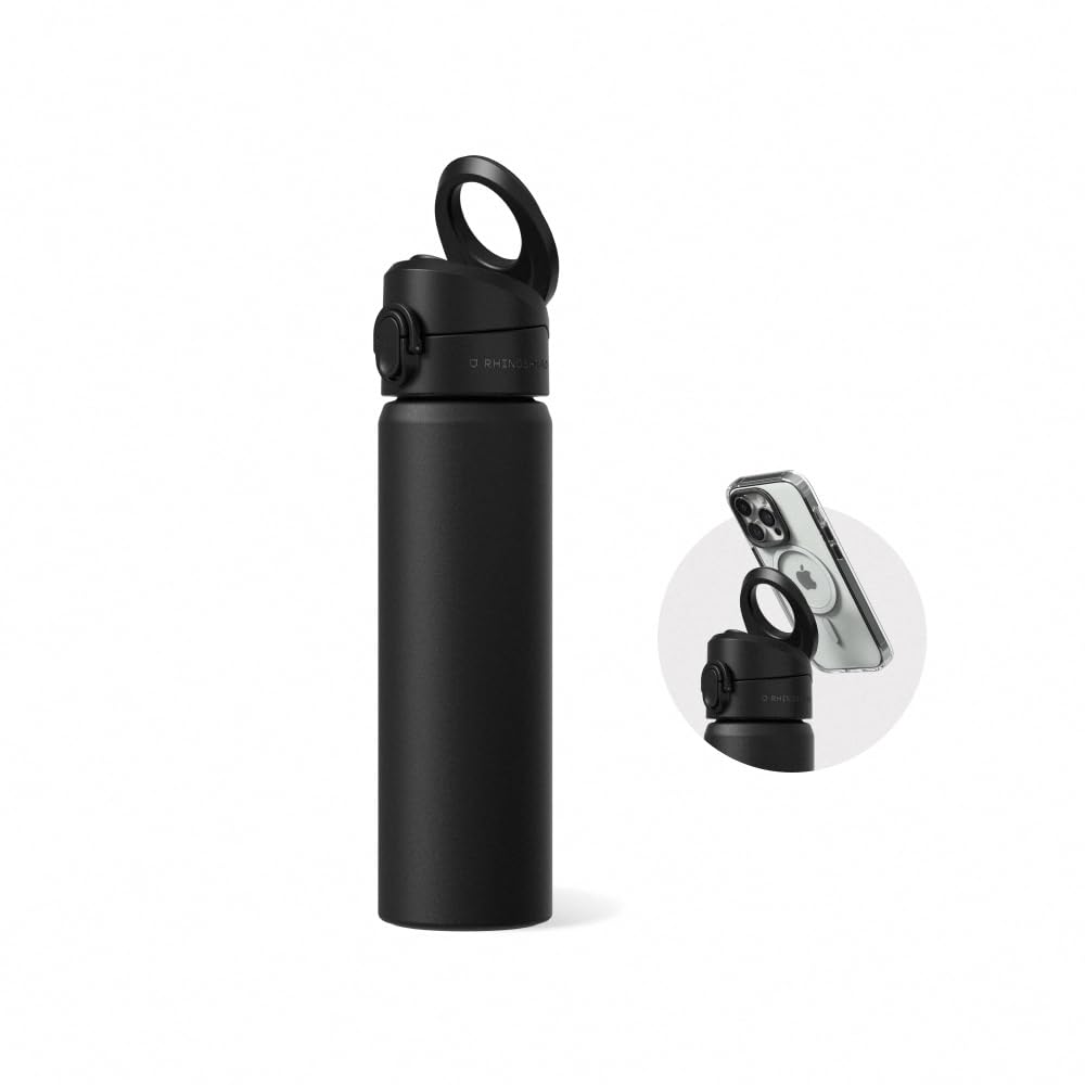RHINOSHIELD AquaStand Magnetic Insulated Water Bottle 23oz  Black