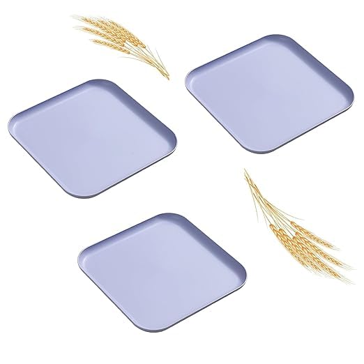 Takositio Wheat Straw Square Dinner Plate | Serving Platters For Snacks Set | Lunch Tray For Eating Perfect For Home, Parties, R