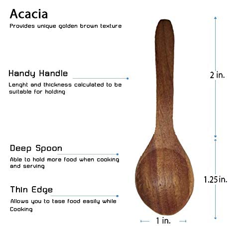 Miniature Doll Size Tiny 2'' Dia Acacia Calabash Wood Bowl For Condiments, Dip Sauce, Nuts, Ketchup, Jam, Herb, Prep, Olive, Sal