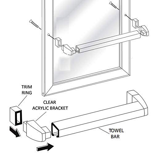 Gordon Glass 30'' Long Chrome Framed Sliding Shower Door Towel Bar With Clear Acrylic Brackets