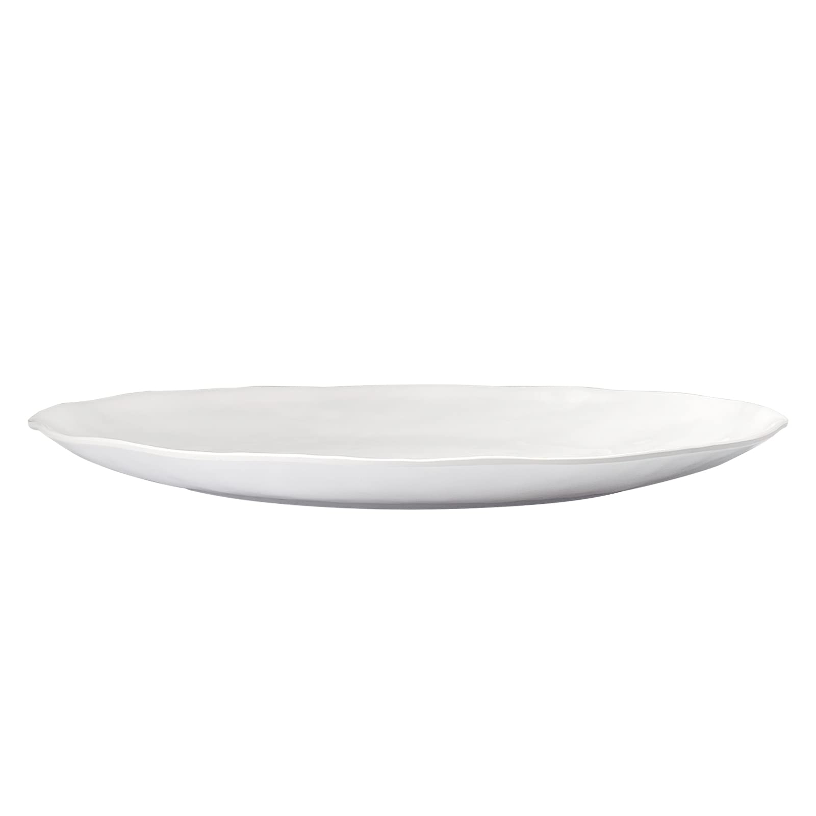 Yalin Oval Large Serving Platter, 16 Inch Melamine Serving Tray, Great For Restaurant, Steak, Salad And Everyday, Set Of 2 White