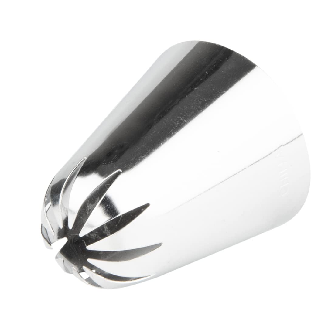Restaurantware Pastry Tek Piping Tip 1 Reusable Drop Flower Icing Tip - #1G Dent-Resistant Stainless Steel Pastry Tip Dishwasher