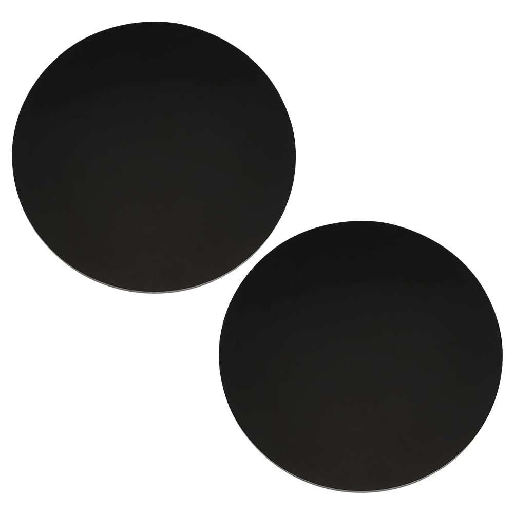 FINGERINSPIRE 2 Pcs Model Display Bases 5.9x5.9inch Black Round Huge Figure Base Circular Acrylic Large Figure Stand Flat Round 
