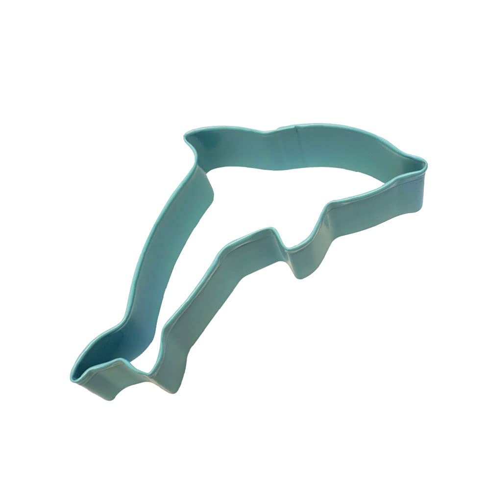 R&M Dolphin 4.5'' Cookie Cutter Blue With Brightly Colored, Durable, Baked-On Polyresin Finish