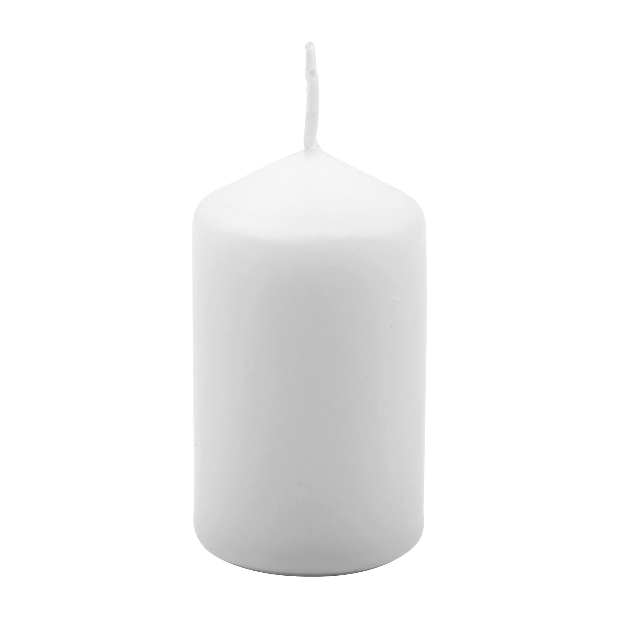 Hofer White Pillar candles - Set of 20 Unscented Small candles in Bulk - 157 x 276 Inch - 11 Hours Long Burning Decorative candles - Dripless Wax - Smokeless Wick - RAL Quality - Made in Austria