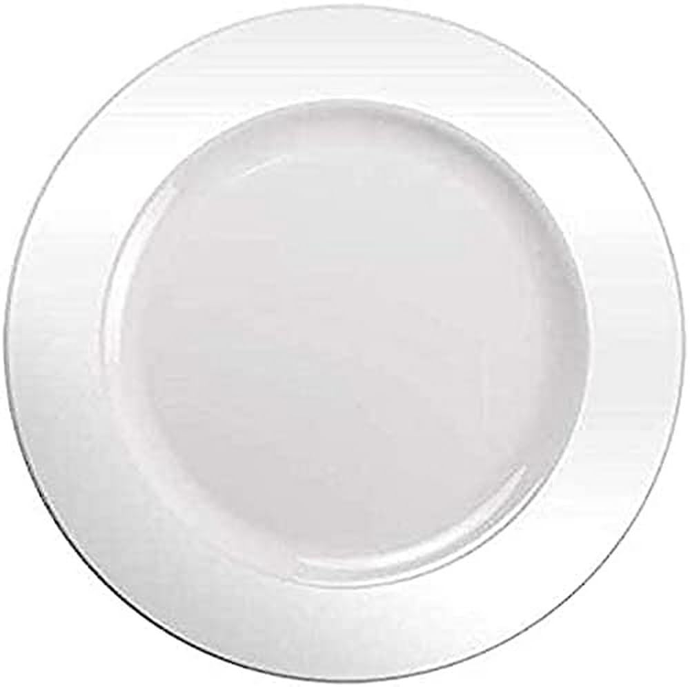 Lillian Tablesettings Round Magnificence Charger Plastic Plate - 12'' | White | Pack Of 10 (33591)