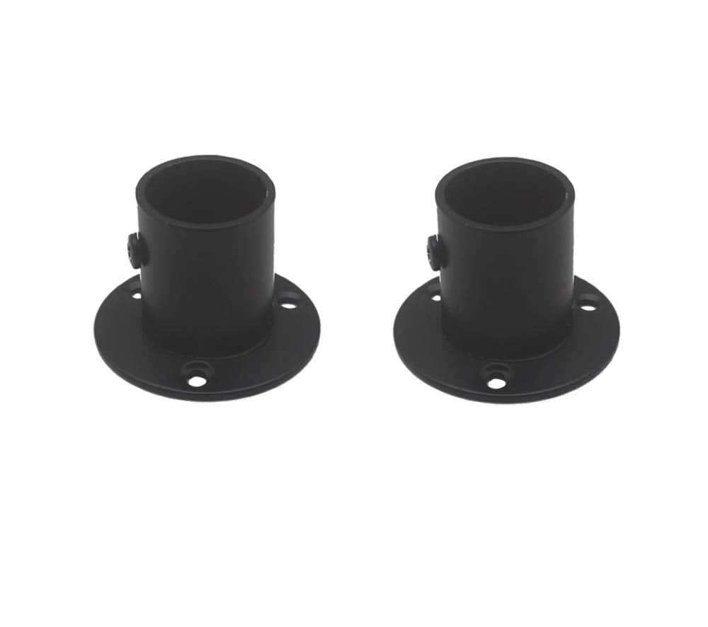 Nelxulas Classic Black Stainless Steel Closet Rod Flange Holder For Pipe (1 '')
