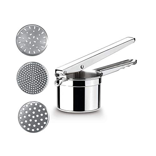 Cuisinox Potato Ricer, Heavy Duty Stainless Steel Potato Masher And Kitchen Tool, 3 Disks