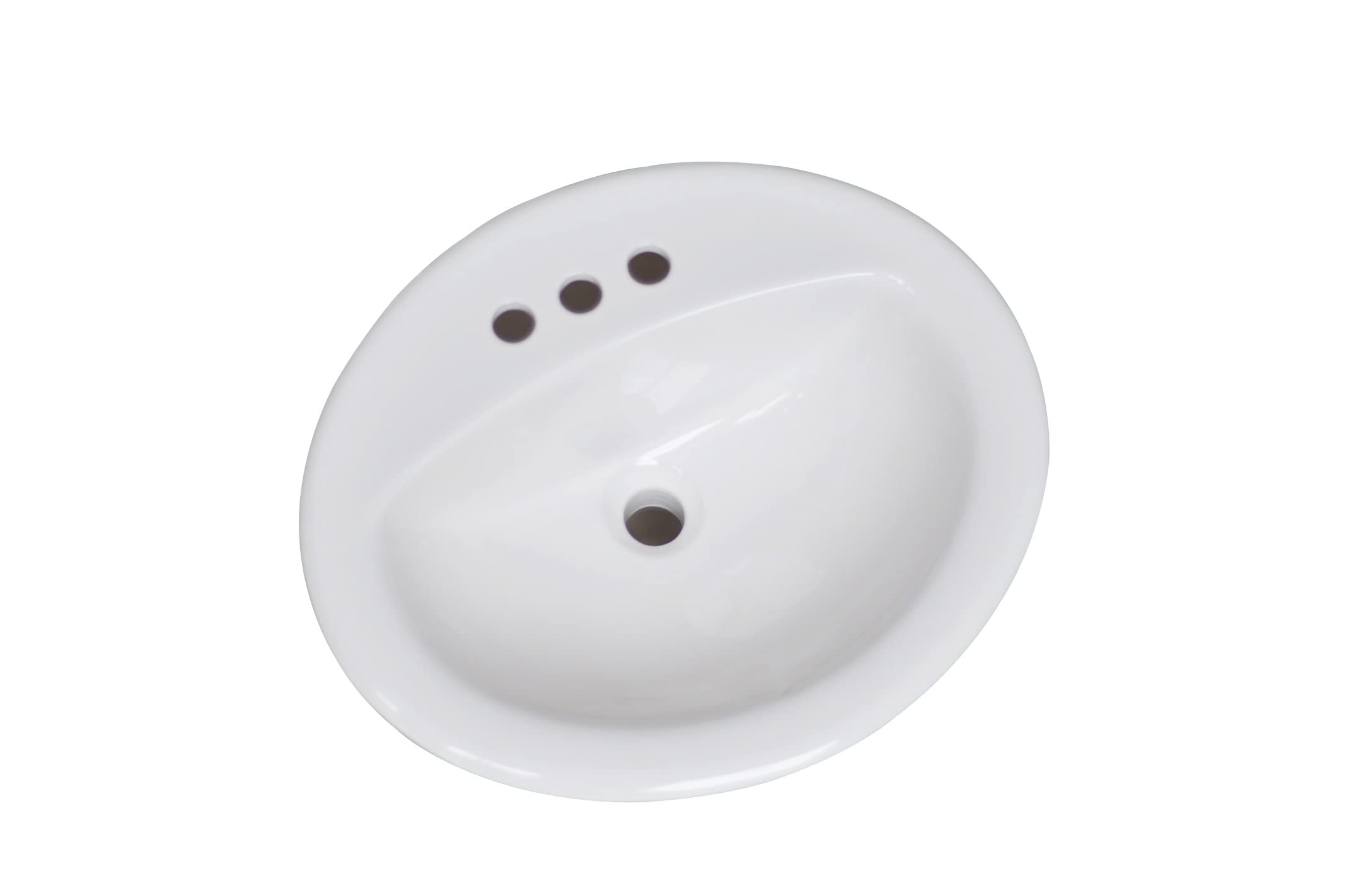 Design House 583203-WHT Traditional Simple Oval Drop-In Sink 20x17 Single Basin in White