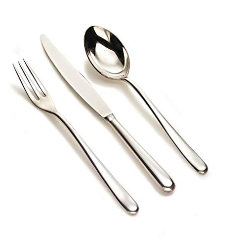 Alessi Caccia Dessert Fork, Silver