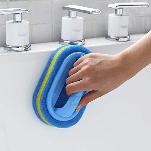 Koksi 2-Piece Cleaning Brush For Bathroom Kitchen Bathtub Toilet Cleaner All Purpose Shower Sponge Scrubbing Brush With Ergonomi