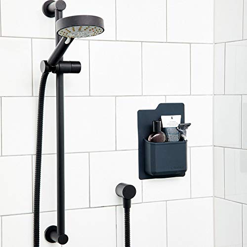 Tooletries - The James Organizer - Silicone Toiletry Holder  Shower & Bathroom Accessory - Features Silicone-Grip Technology  Removable & Reusable - Charcoal
