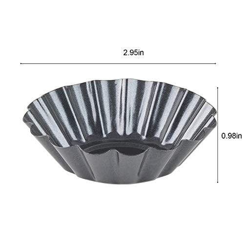 Chwaika Egg Tart Mold Set Of 12 Carbon Steel Upgrade Bigger Size Muffin Mold Tin Pan Baking Tool