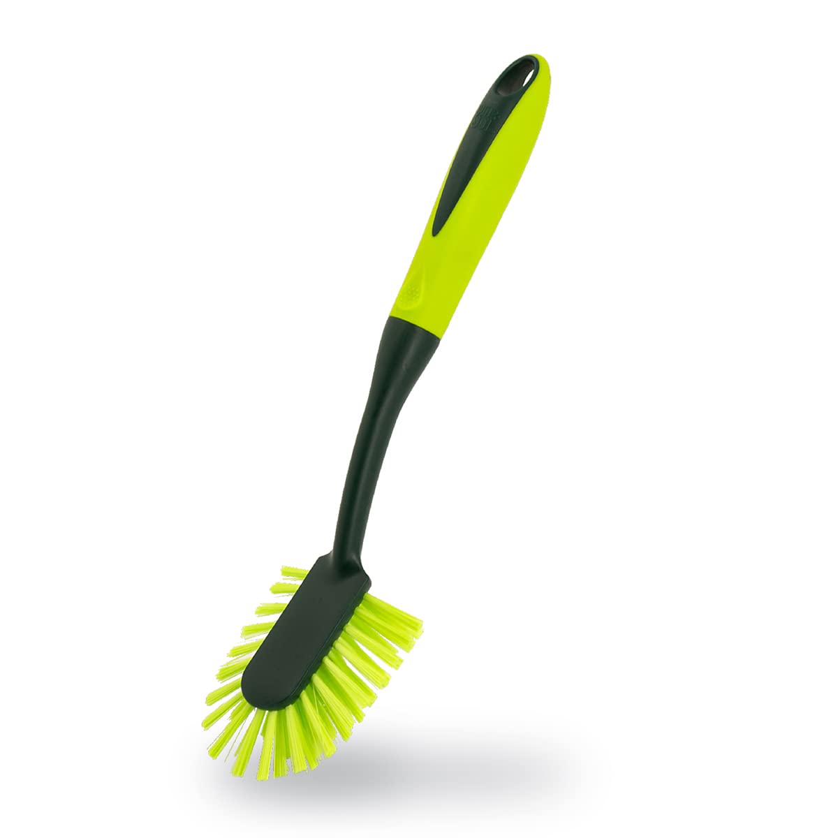 Pine-Sol Long Handle Dish Brush - Heavy Duty Bristle Kitchen Scrubber, Safe With Non-Stick Cookware, Oblong, Green