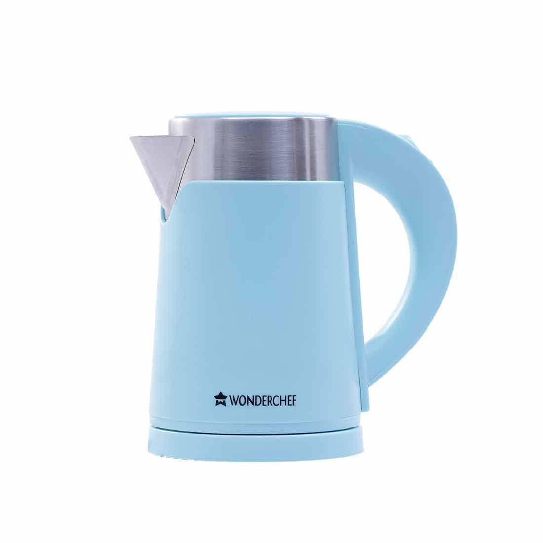 Wonderchef Cool Touch Electric Kettle 1500W With Stainless Steel Interior | 800 Ml Capacity | 2 Years Warranty | Blue