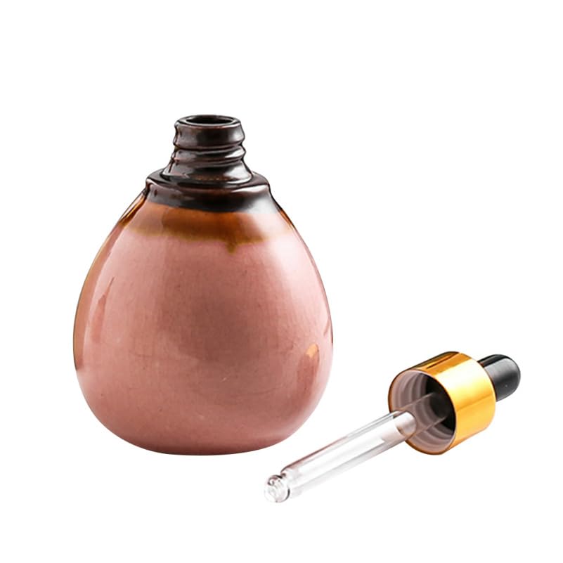 FRCOLOR Refillable Essential Oil Storage Bottle Ceramic Dropper Bottles for Aromatherapy and Hair Salons