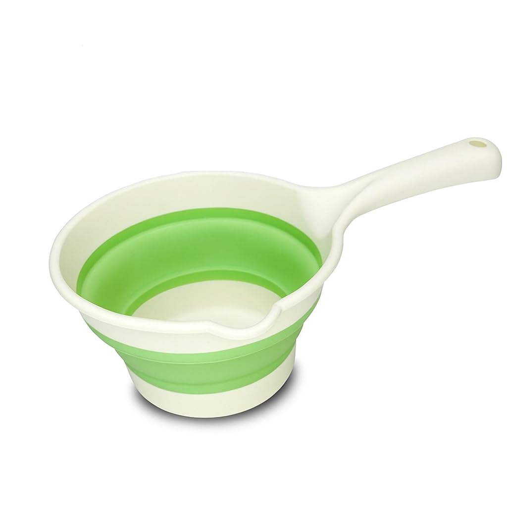 Xvia Gyro Basket Collapsible Silicone Ladle 1.1L  Gyro Basket Foldable Strainer With Handle For Washing Fruits, Veggies & Pasta