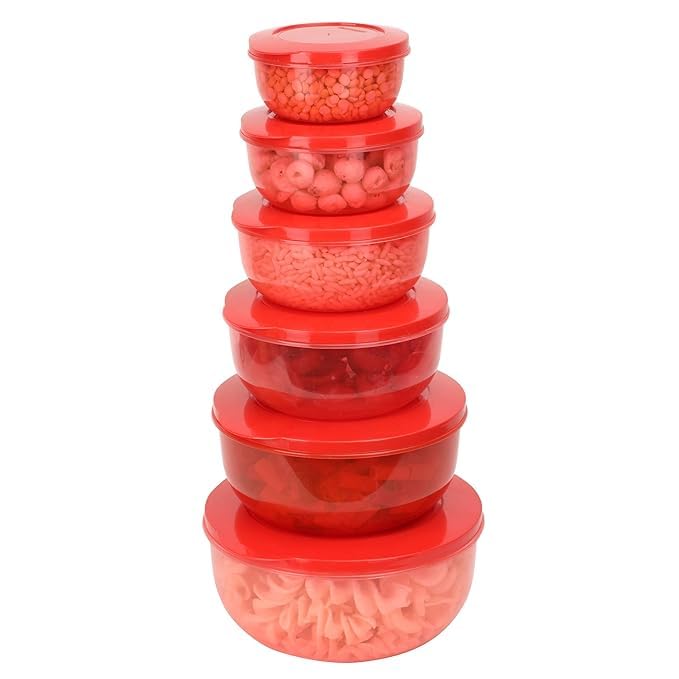Simparte Eco Storage Plastic Container Set Of 6 (2700Ml + 1950Ml + 1300Ml + 900Ml + 600Ml + 400Ml) BpaFree, LeakProof Food Org